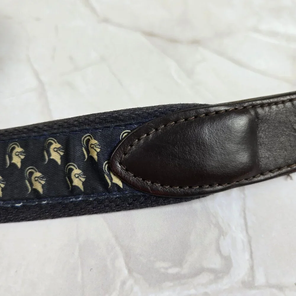 Vineyard Vines Sz 36 Men’s Heavy Canvas Woven Belt Knights Graphic Gold Hardware